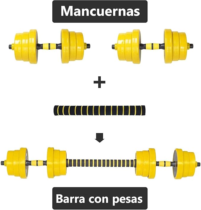 FUXION 44LB Adjustable Dumbbell Barbell Weight Pair