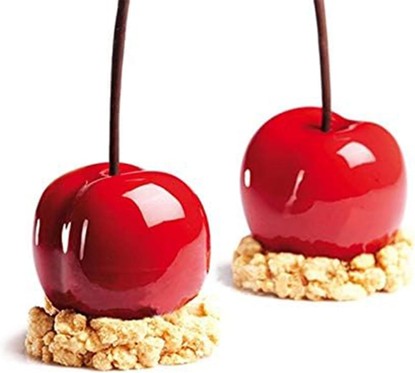 OCPO KITCHEN Cherry Silicone Molds for Baking Mousse Cake, 3D Silicone Baking Mold for Candy Pastry Chocolate Truffle Cupcake Jelly Cookie Pudding Cake Decoration Mold, Cherry Shape (12-Cavity)