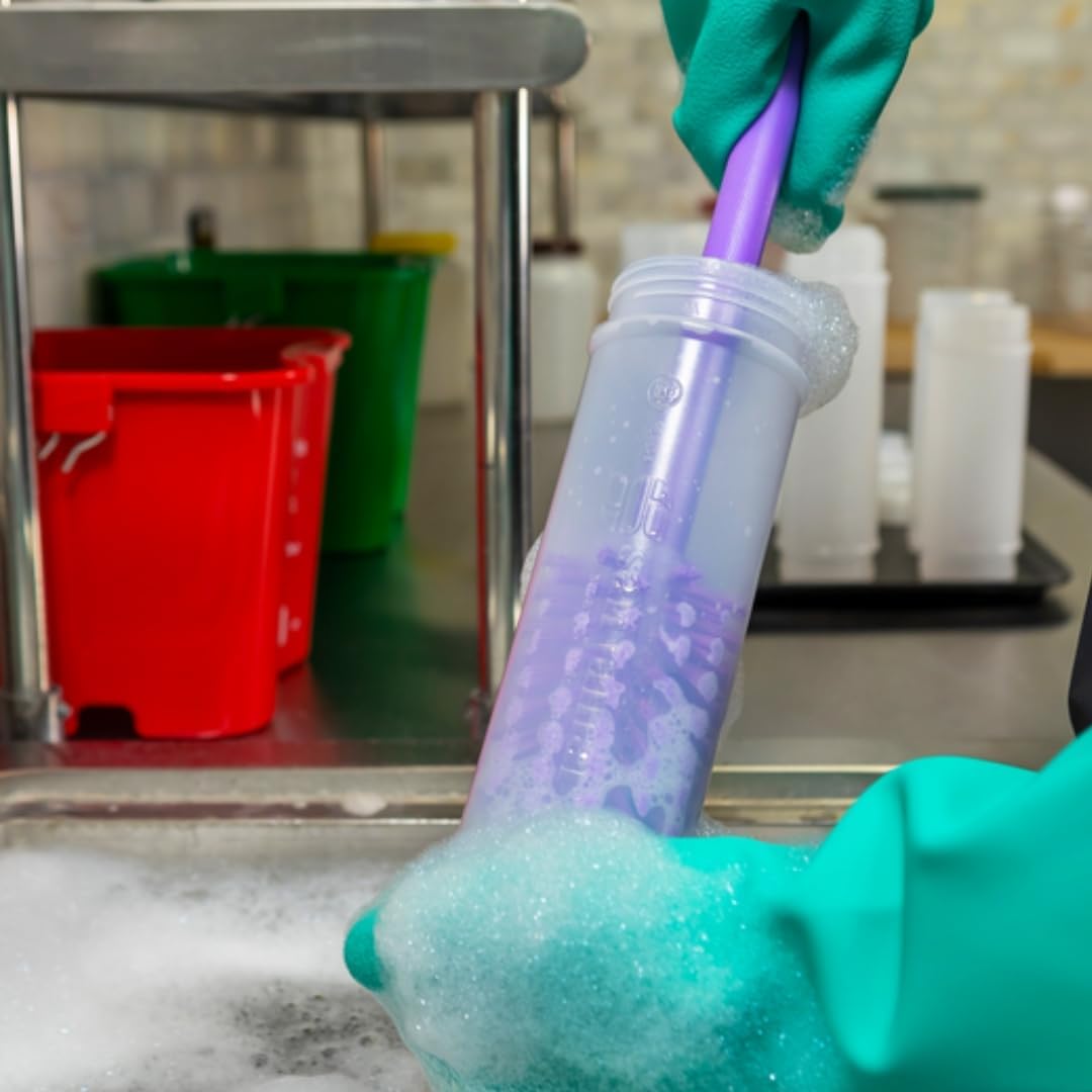 SPARTA Large Water Bottle Brush Ideal for Wide-Mouth Jars, Bottles and Tumblers, Dishwashing Tool with Handle for Home and Commercial Kitchens, Plastic, 12 Inches, Purple, (Pack of 6)