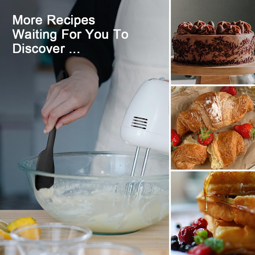 Kitchen Utensil Set - 11 Cooking Utensils - Colorful Silicone Kitchen Utensils - Nonstick Cookware with Spatula Set - Colored Best Kitchen Tools Kitchen Gadgets (Black)