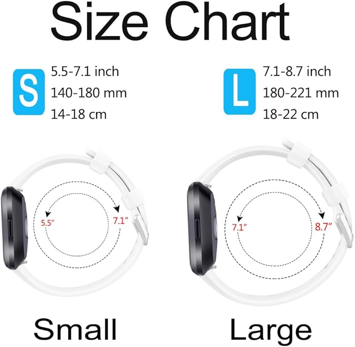 3 Pack Sport Bands Compatible with Fitbit Versa Bands, Classic Soft Sport Replacement Wristbands for Fitbit Versa 2 Smart Watch Women Men