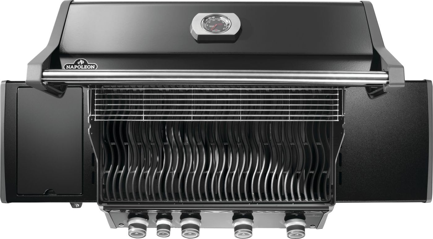 Napoleon Rogue PRO 525 Natural Gas Grill with Infrared Side Burner, Black, Durable 5-Burner Cooking Surface