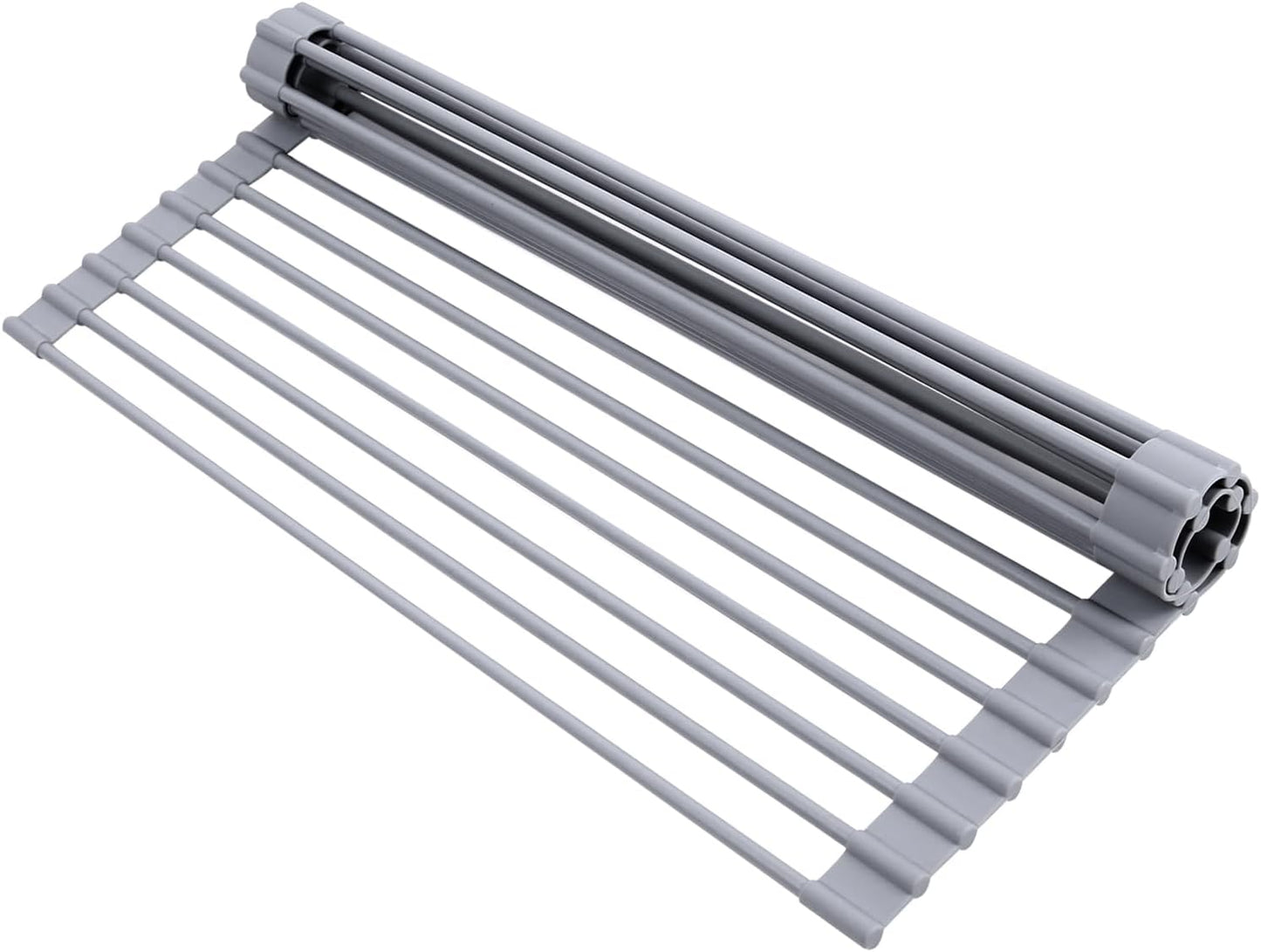Ohuhu Roll Up Dish Drying Rack, Over The Sink Multipurpose Roll-Up Dish Racks, 16.5" W x 13" L Rolling Heat-Resistant Anti-Slip Silicone Coated Dish Drainer Portable Foldable for Kitchen Counter