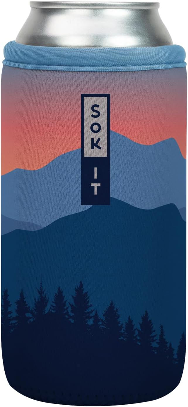 Sok It CanSok Sleeve for Beer & Soda Insulated Neoprene Cover (Blue Ridge, 16oz Can Sleeve)