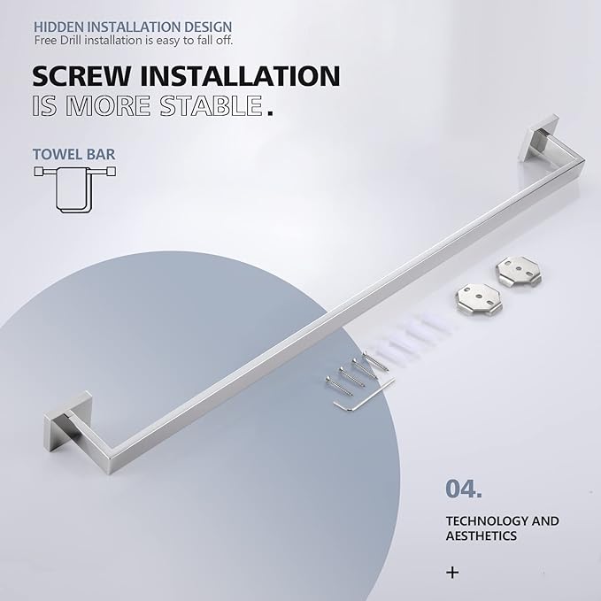 KOKOSIRI 36-Inch Single Towel Bar SUS304 Stainless B4003CH-L36