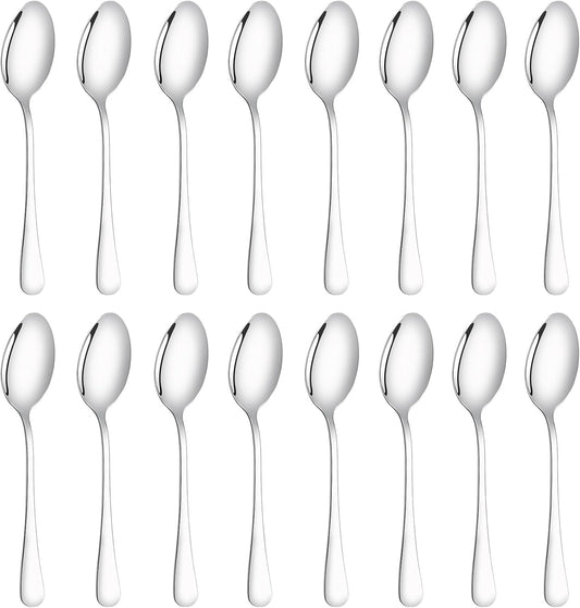 16 Pcs Dinner Spoons Set 7.32" Premium Food Grade Stainless Steel Spoons Mirror Finish & Dishwasher Safe,Use for Home,Restaurant