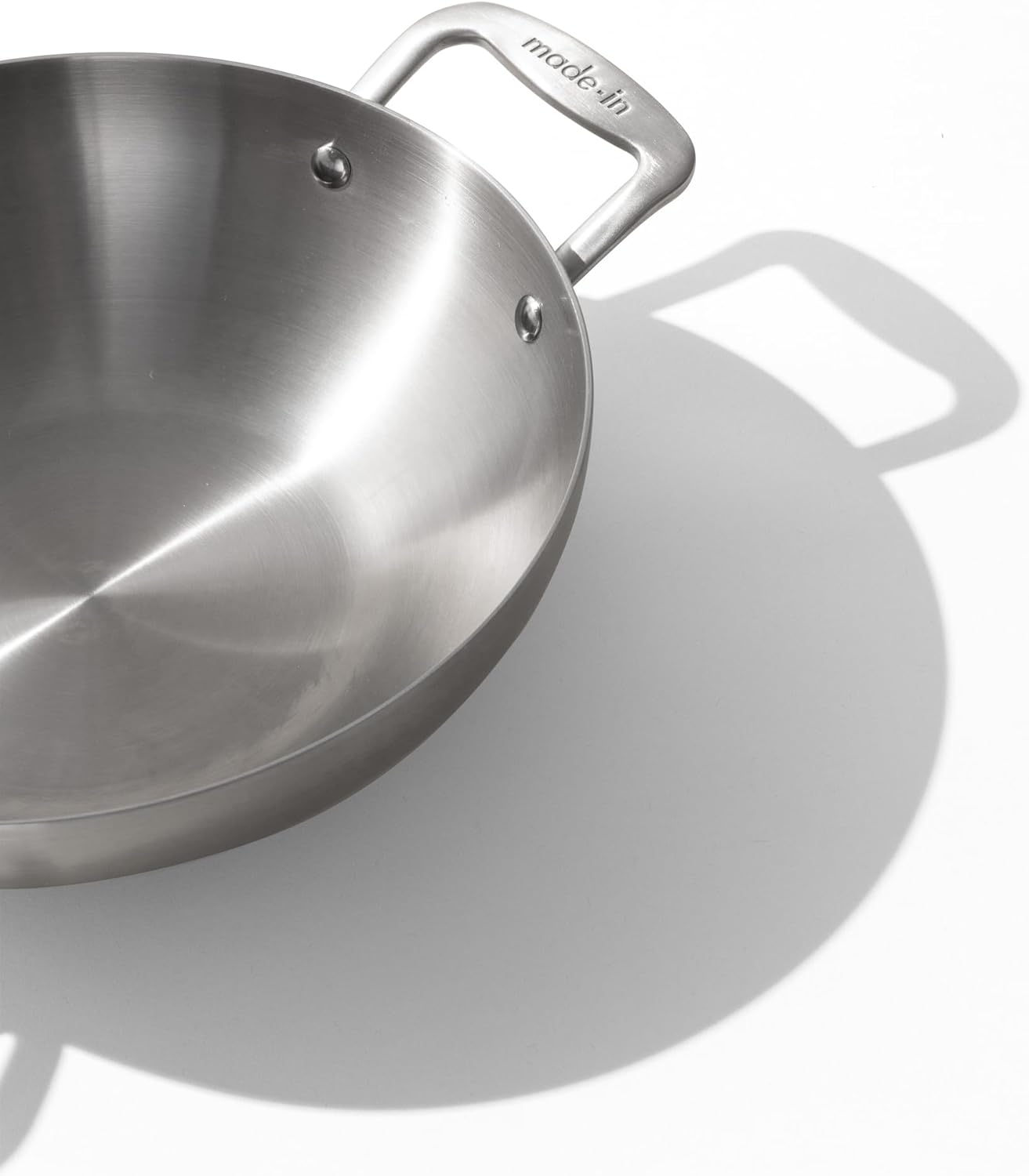 Made In Cookware - 10" Stainless Steel Kadai Pan - 5 Ply Stainless Clad - Professional Cookware - Induction Compatible