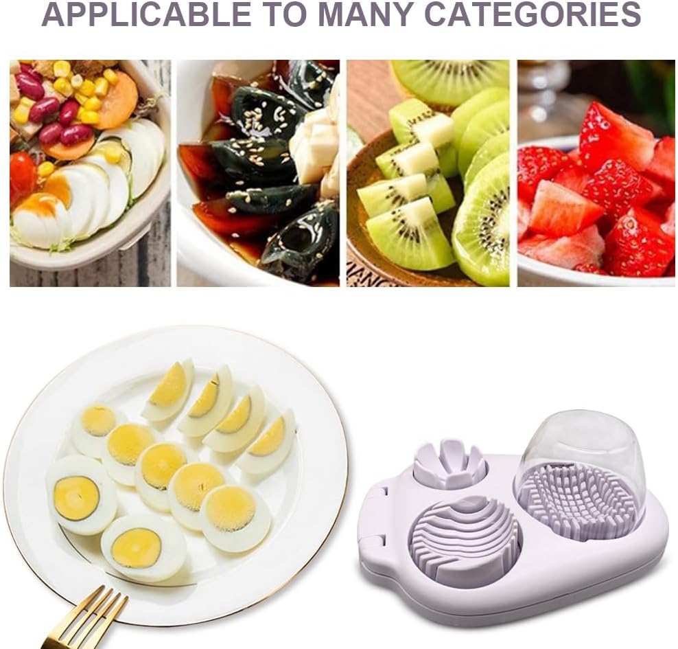 Egg Slicer and Vegetable Cutter Onion Holder, Egg Shell Opener Stainless Steel Cutter for Fruits, Tomato Lemon Strawberry Onion Slicer Tool for Kitchen, Send Goods from Local Warehouse