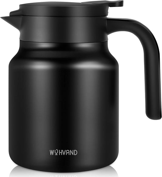 34Oz Thermal Coffee Carafes For Keeping Hot/Cold, Stainless Steel Coffee Carafe, Dustproof Insulated Water Carafe for Party/Home,Black