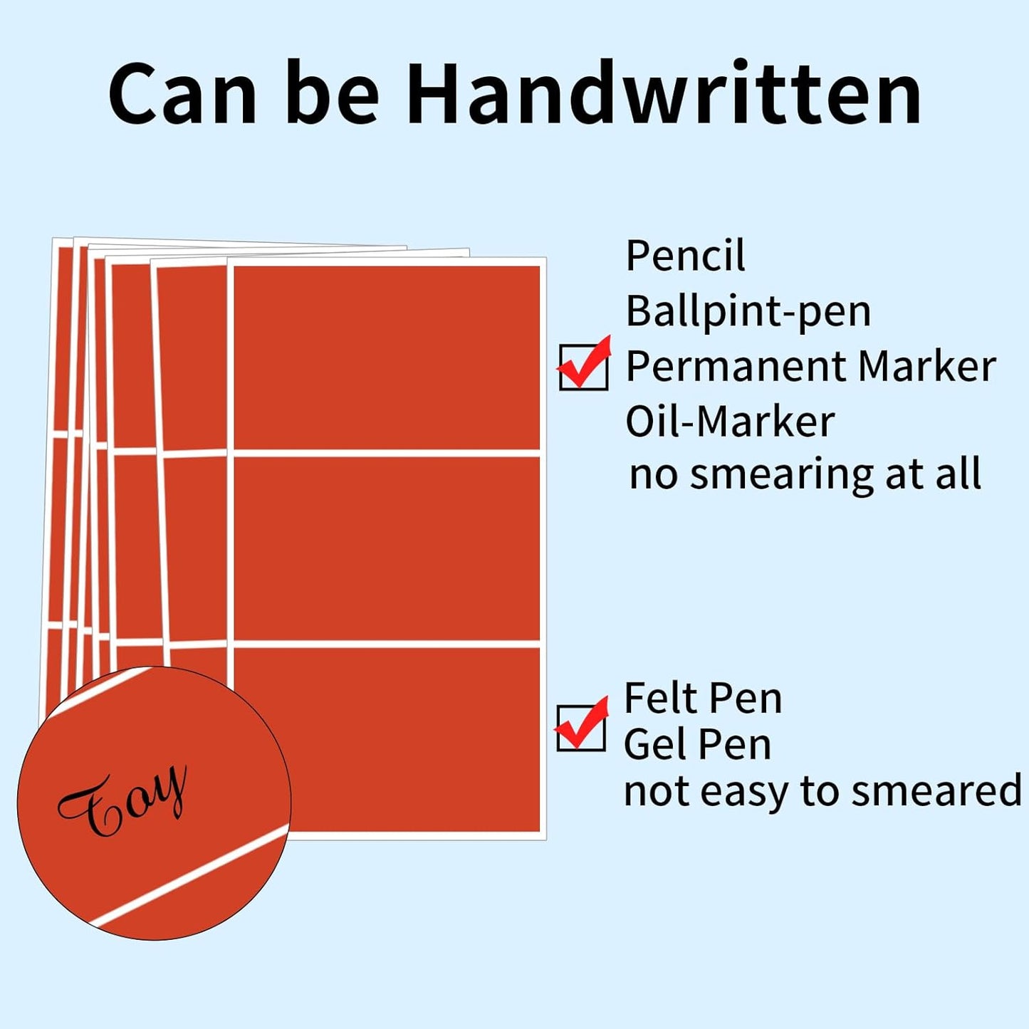 STARLIBOO Removable Colored Labels Stickers, 3X5 Inch Removable Large Label Stickers for Moving Boxes and Storage Bins- Waterproof- Tear Resistant (Red)