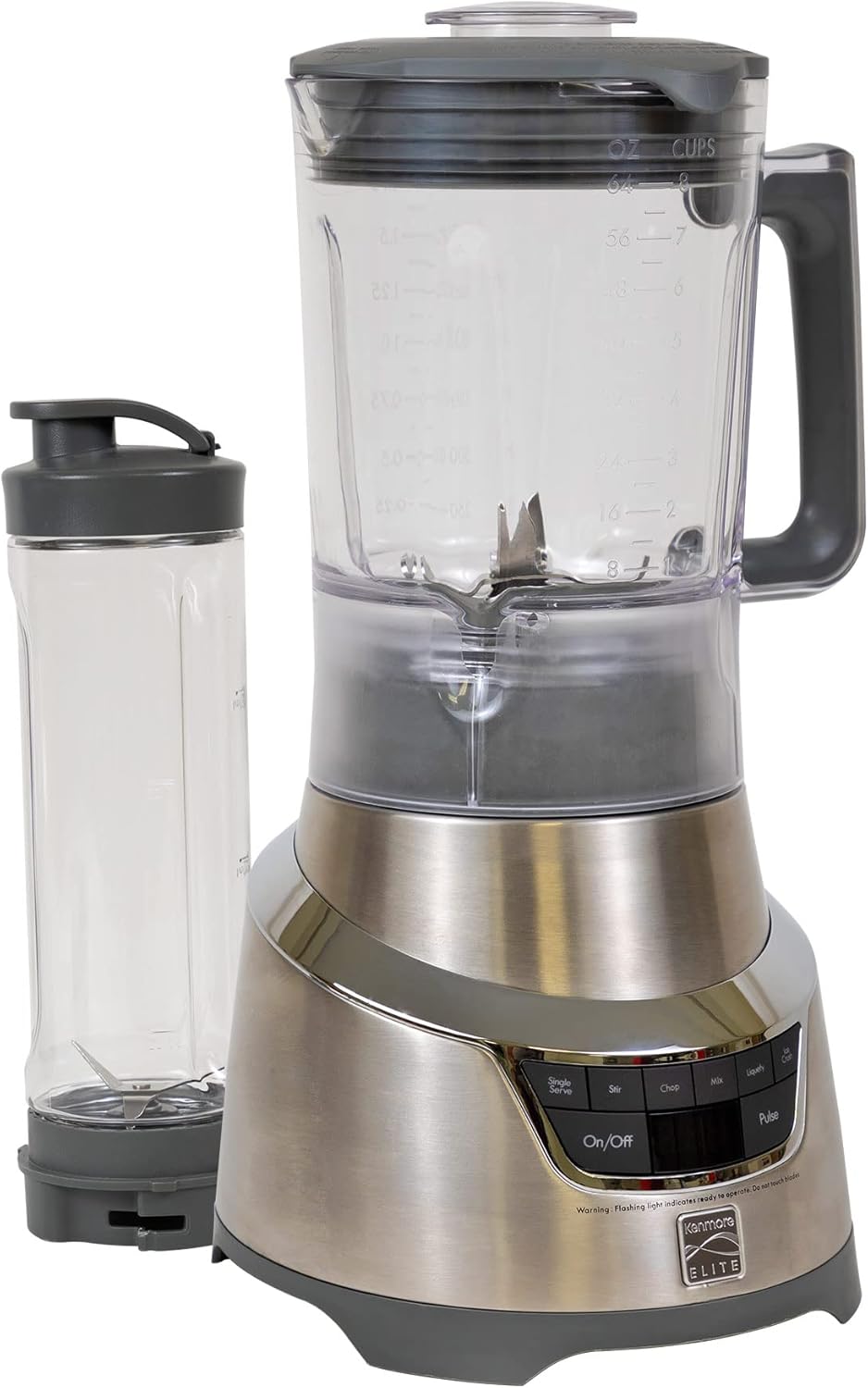 Kenmore Elite Countertop Blender - Electric Mixer, Frozen Smoothie, Shakes, Milkshake, Puree Maker, Licuadora Grinder Kitchen Appliance With Single-Serve Cup, Ice Crush, Pulse, Chop & Stir Function