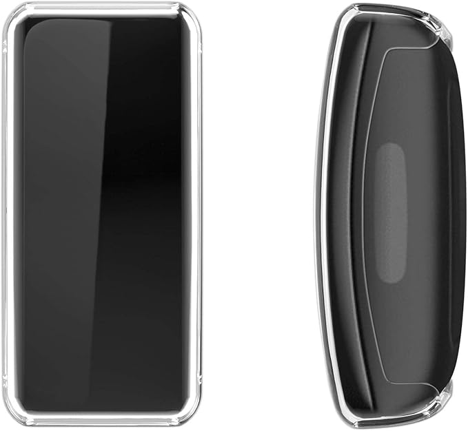 kwmobile Case Compatible with Fitbit Inspire 3 / Inspire 2 / Ace 3 Case - 2X TPU Silicone Fitness Tracker Cover - Transparent