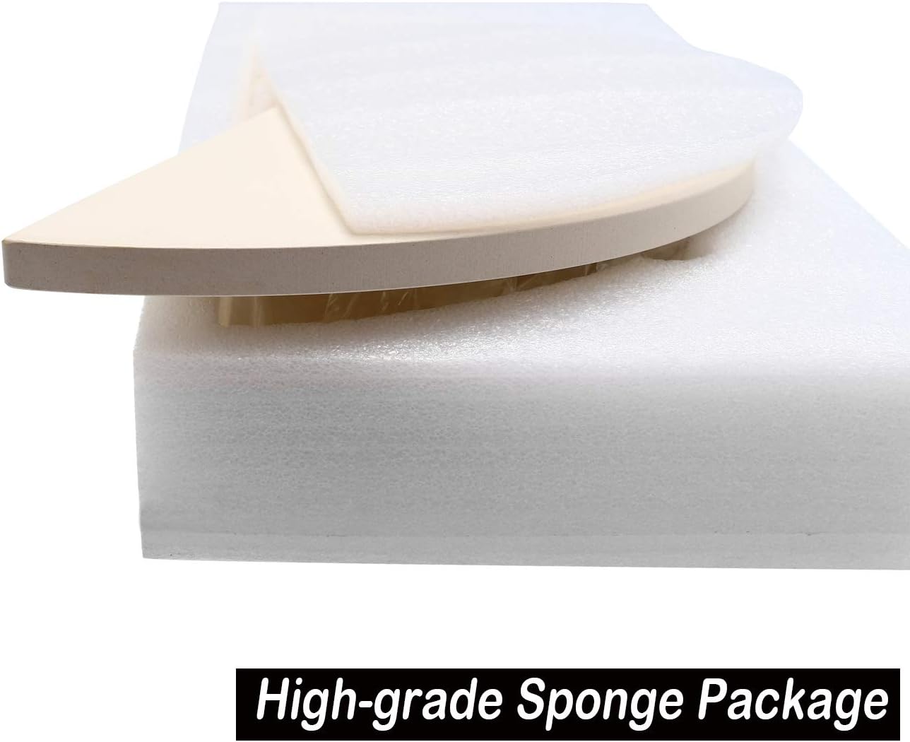 BBQ Future 19.8 Inch Half-Moon Ceramic Heat Deflector Plates for Kamado Joe Big Joe I, II & III, 2-Pack, White