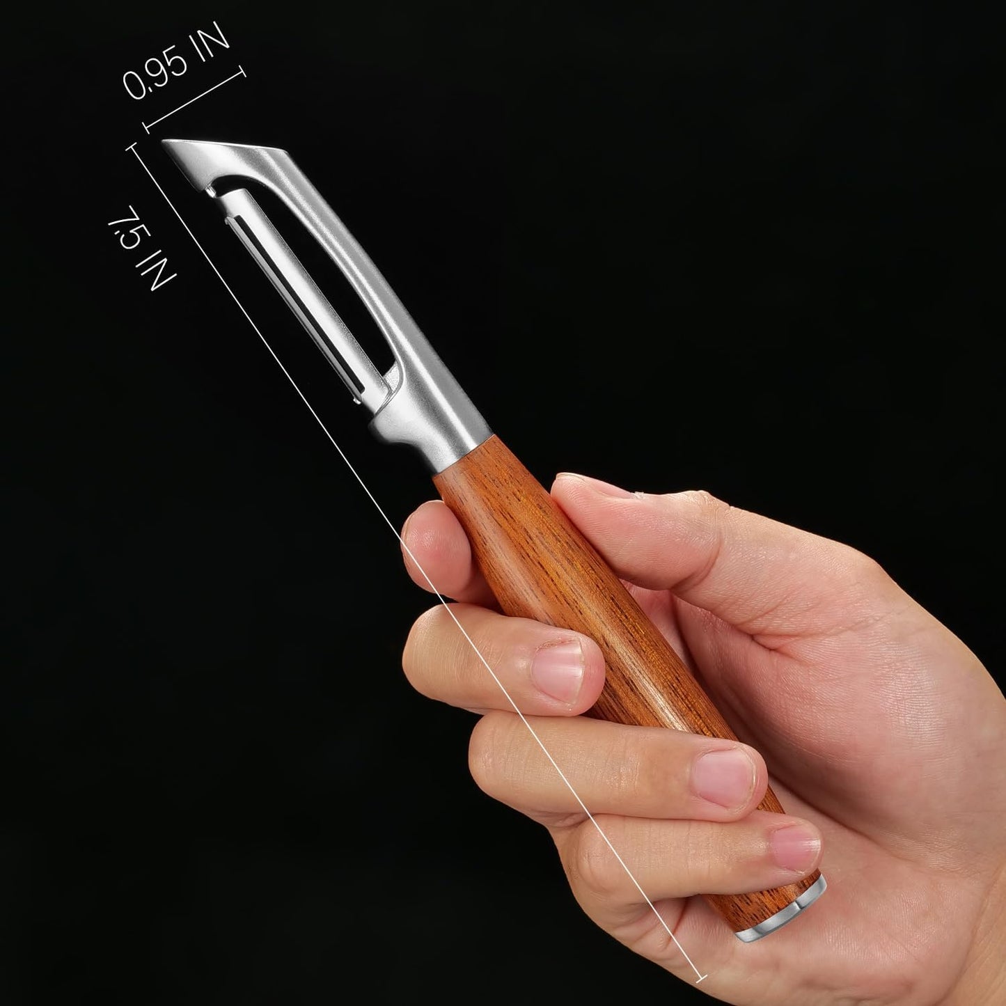 Premium I Type 304 Stainless Steel Multifunctional Kitchen Peeler Real Wood Handle Ultra Sharp Blade Vegetable Potato Apple(Boluoge)