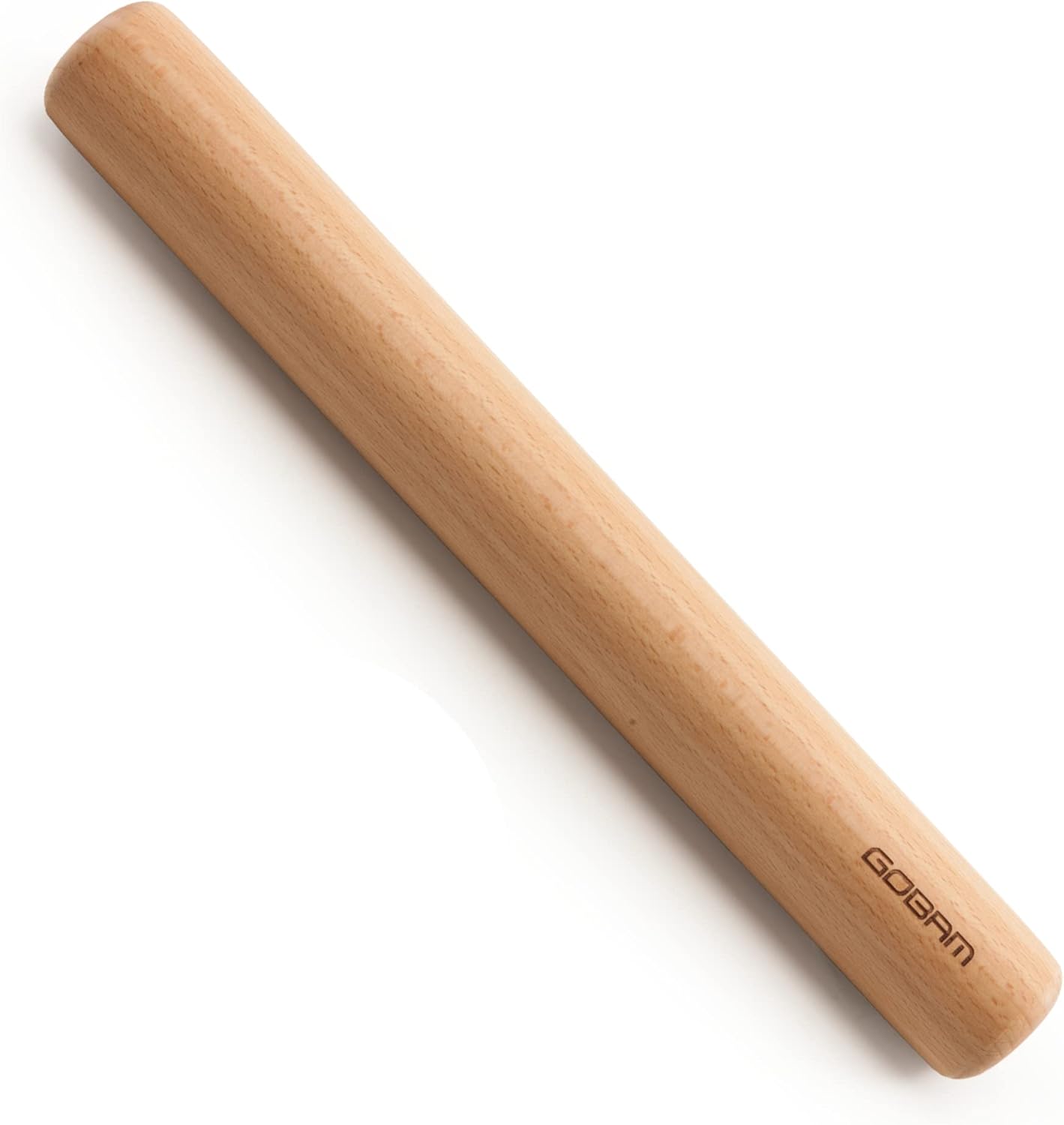 GOBAM Wood Rolling Pin, Medium - Dough Roller for Pasta, Cookies, Pie, Pizza, Chapati, Fondant, Rolling Pins for Baking, Bread Making Tools and Supplies - 13 x 1.38 Inches
