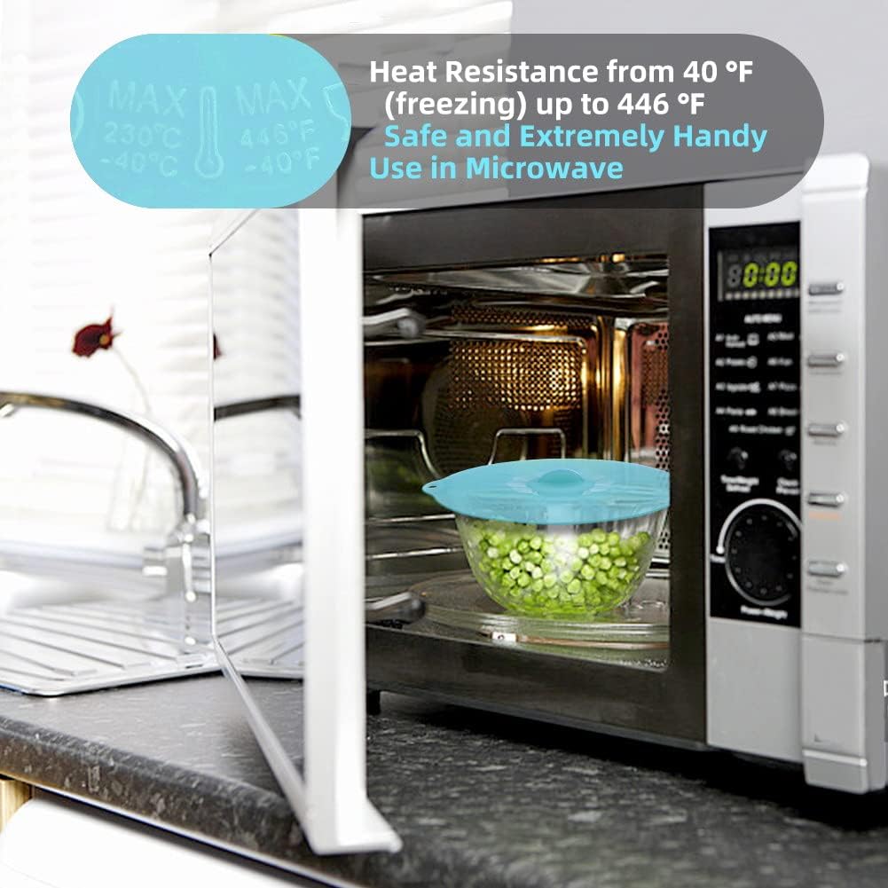 Silicone Lids for Food Storage - Silicone Bowl Covers Pot Lids BPA Free Suction Lids Silicone Microwave Cover Pot Covers for Cups Bowls Pots Pans Oven Fridge