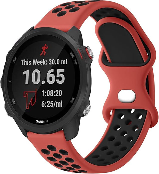 Meliya Bands Compatible with Garmin Forerunner 245/645 & 55/158 Band, 20mm Replacement Soft Silicone Sport Band for Garmin Forerunner 645/245 Music & 55/158 Smart Watch