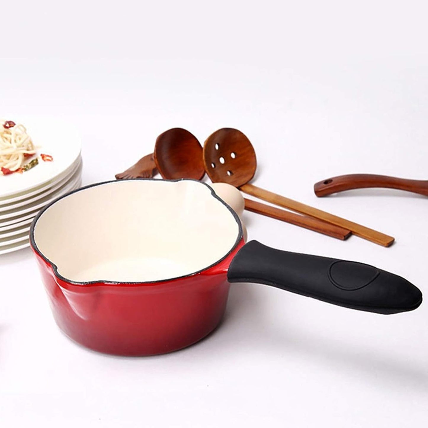 Silicone Hot Handle Holder Small Cast Iron Handle Cover Skillet Handle Cover Griddle Cover Cookware Handles Cover for Frying Pans & Griddles Sleeve Grip Handle Cover Small & Large Black 6 Pcs