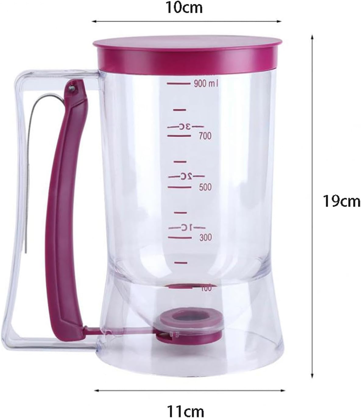 Pancake Batter Dispenser for Pancakes, Cupcake, Waffle, Muffin Mix, Cake & Crepe - Easy Pour Baking Supplies for Griddle - Pancake Maker with Measuring Label