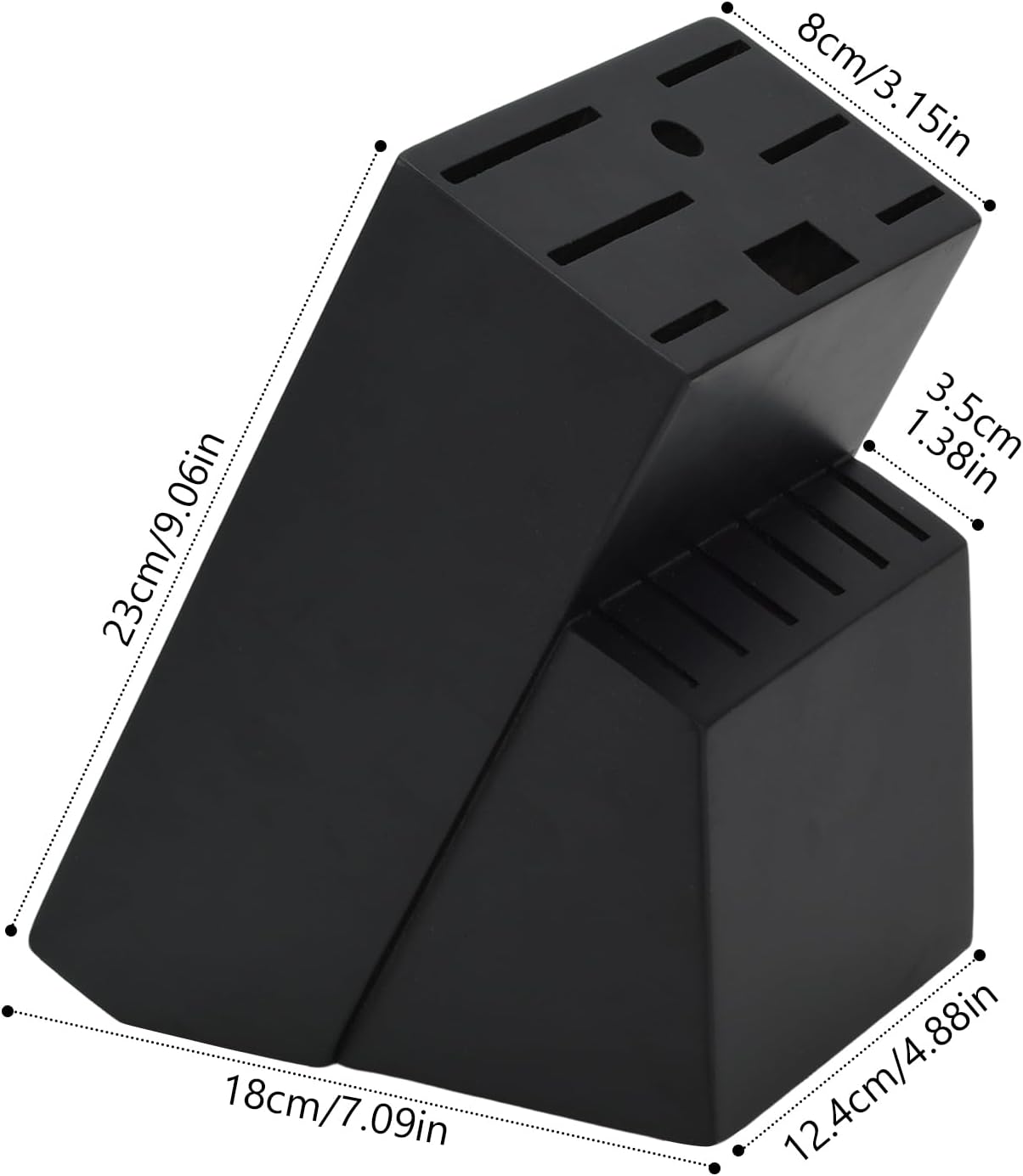 Wood Kitchen Knife Block, Universal Kitchen Knife Holder Kitchen Knife Storage Rack 14 Slots Knife Holder (Black)