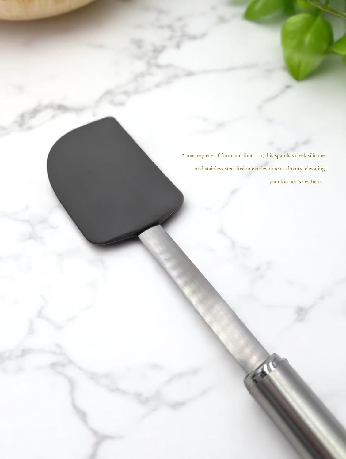 Silicone Spatula with Ergonomic Tube Handle - 18/10 Stainless Steel, Non-Stick, 428°F Heat-Resistant Scraper for Mixing, Baking & Cooking - BPA-Free, Dishwasher Safe
