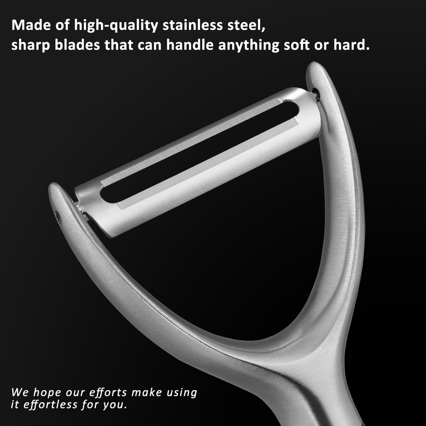 Premium Y Type 304 Stainless Steel Multifunctional Kitchen Peeler Real Wood Handle Ultra Sharp Blade Vegetable Potato Apple（Agarwood）