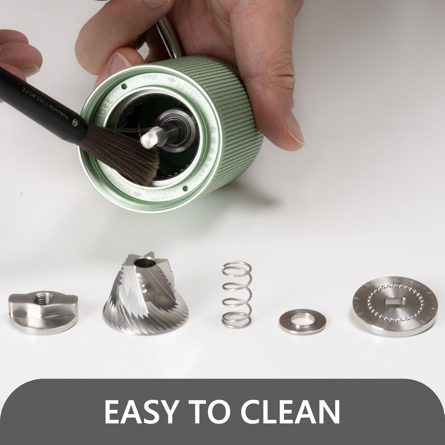 TIMEMORE Manual Coffee Grinder with Stainless Steel Espresso Coffee Bean Grinder Chestnut C3 ESP Internal Adjustable Setting, Double Bearing Positioning Green