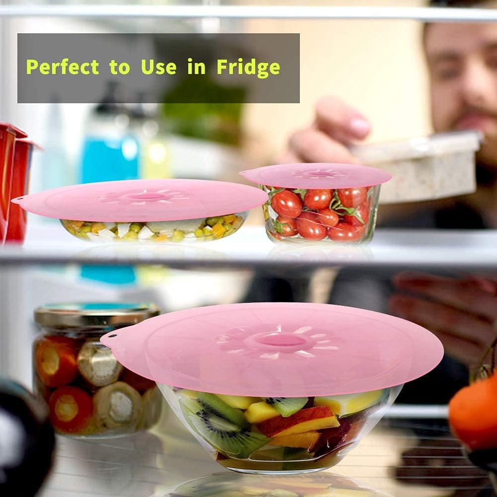 Silicone Lids Covers - Microwave Food Cover for Bowls,Cups,Pots,Pans Food Safe BPA Free Silicone Bowl Covers Easy to Clean and Storage