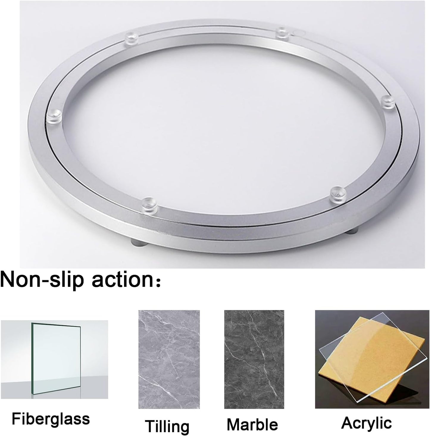 Lazy Susan Metal Heavy Duty Hardware Rotating Turntable Bearings Swivel Plate Bearing Aluminum Metal for Dining-Table and Workbench (12 Inchs) …