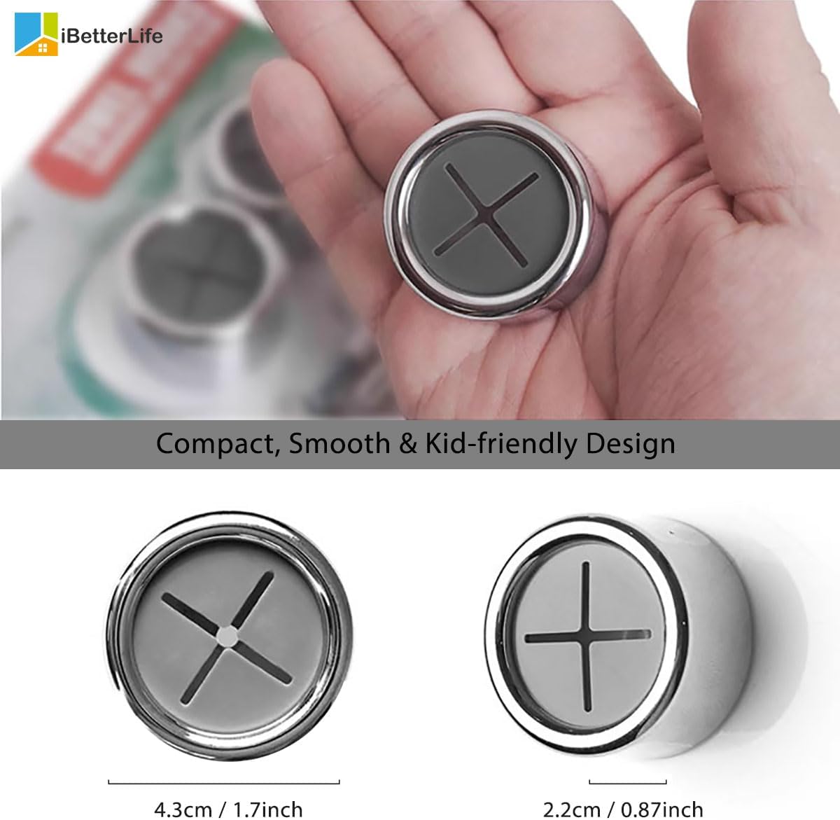 iBetterLife Adhesive Kitchen Towel Hooks - 4 Pack Dish Towel Holder for Cabinet, Push Hand Towel Hook, Dish Cloth Rag Holder for Home Bathrooms, Kitchens, Garages, RV, Within Easy Reach, Matte Black