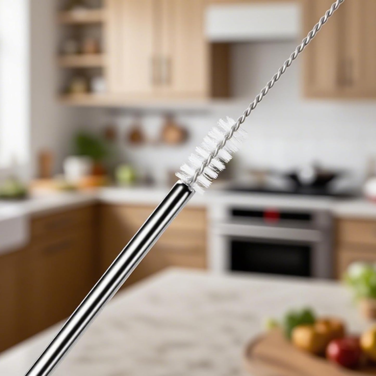 Lazycorner 10 Pcs Metal Straw Reusable 8.5" 6mm Stainless Steel Straws,20oz-32oz, Silver Drinking Straws with Silicone Tips, 4 Straw Cleaner Brush, 1 Travel Case