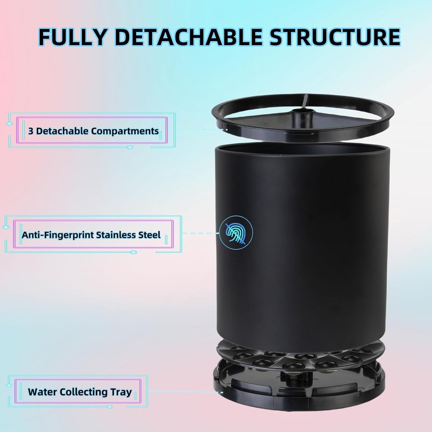 Utensil Holder For Kitchen Counter Organizer Extra Large Silverware Caddy Cooking Utensil Stainless Steel Rotating Kitchen Storage 3 Compartment Flatware Spoon Spatula