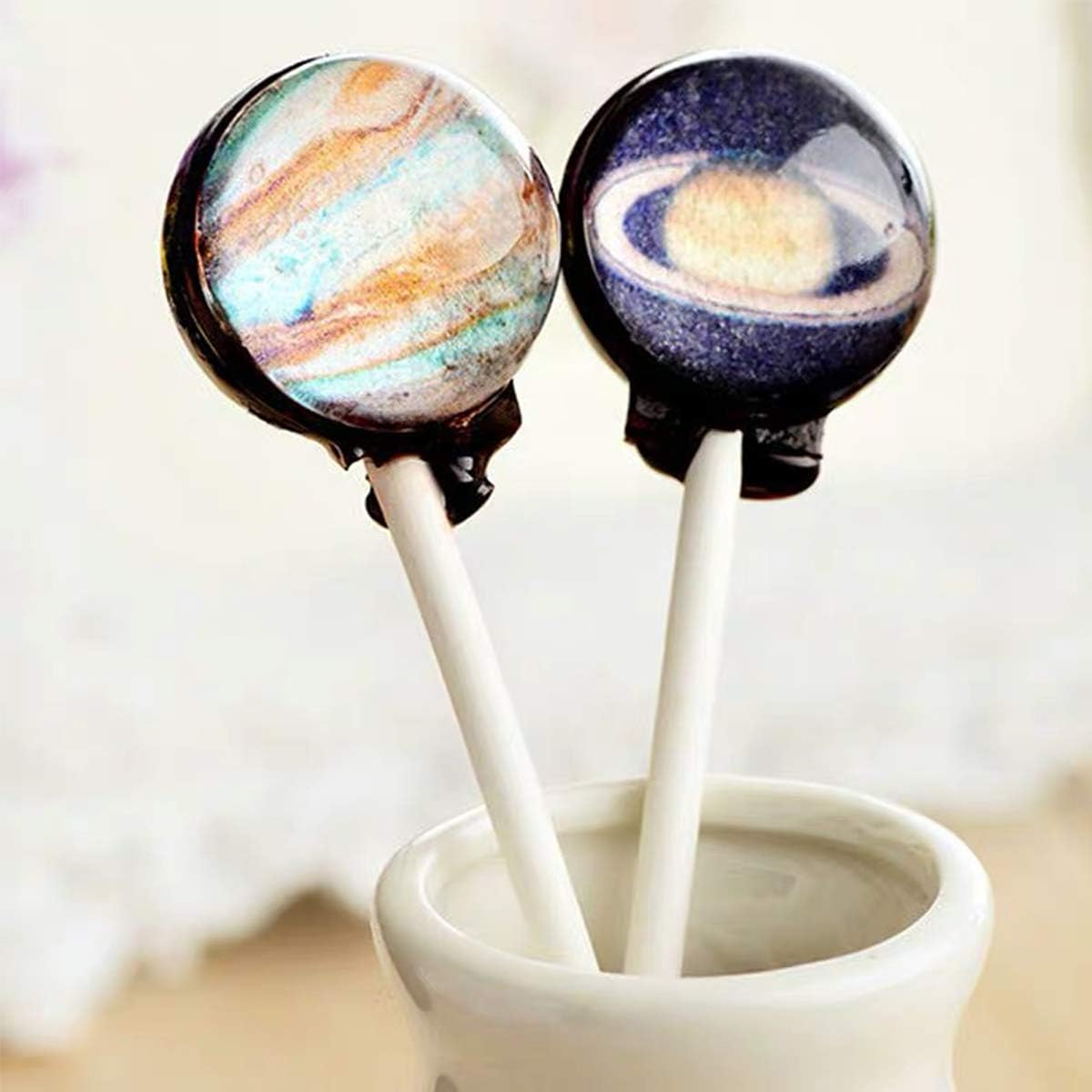 12 Capacity Silicone Lollipop Mold Set, Sucker Molds and Chocolate Hard Candy Mold with 60pcs Lollipop Sucker Sticks, Candy Treat Bags, Gold Ties. (12 Cavity Cake Pop)