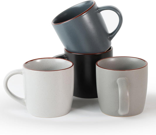 famiware Mercury Coffee Mugs 13 oz, Coffee Mugs Set of 4 with Handle, Cups for Latte, Hot Tea, Cappuccino, Mocha, Cocoa, Multi-color