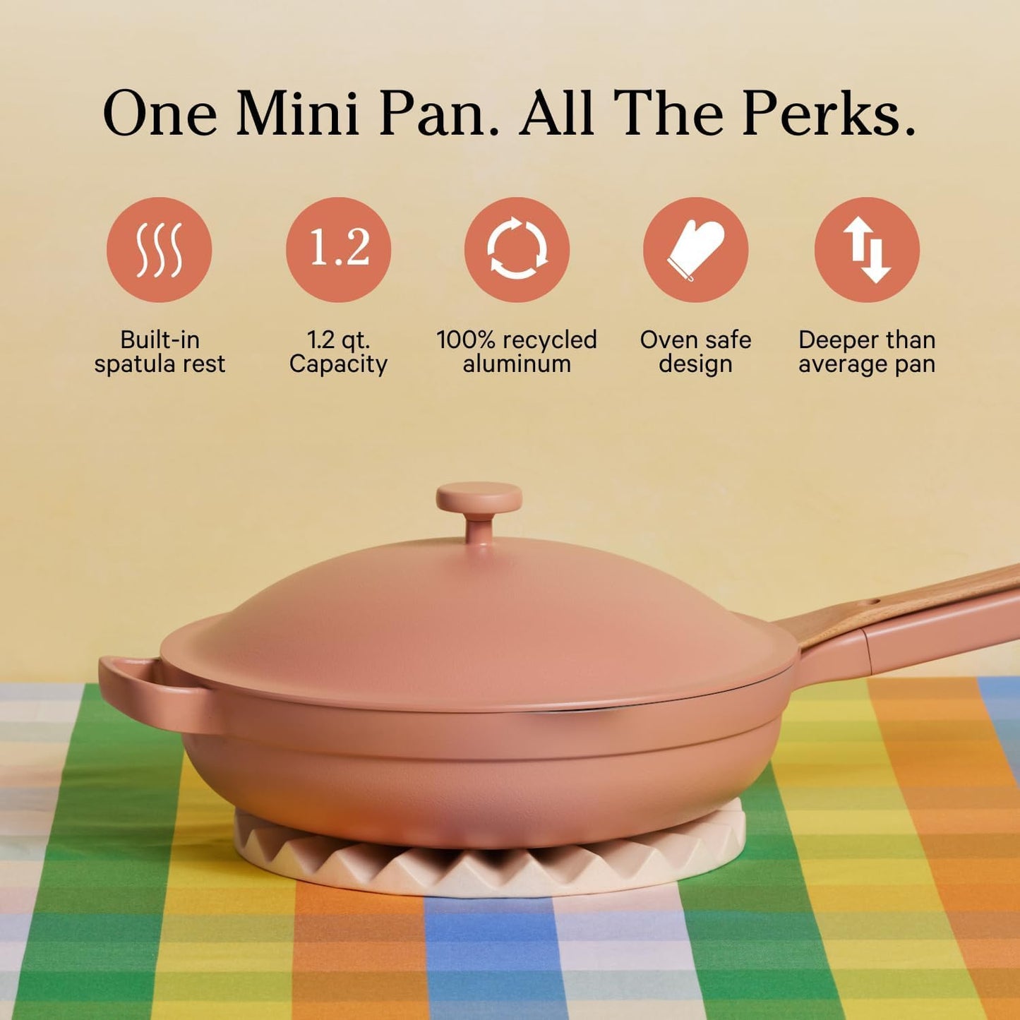 Our Place Mini Always Pan 2.0-8.5” (1.2 Qt) Nonstick, Toxin-Free Ceramic Cookware | Patented 10-in-1 Aluminum Frying & Sauté Pan | Safe for Oven, Induction & All Cooktops up to 450°F | Spice