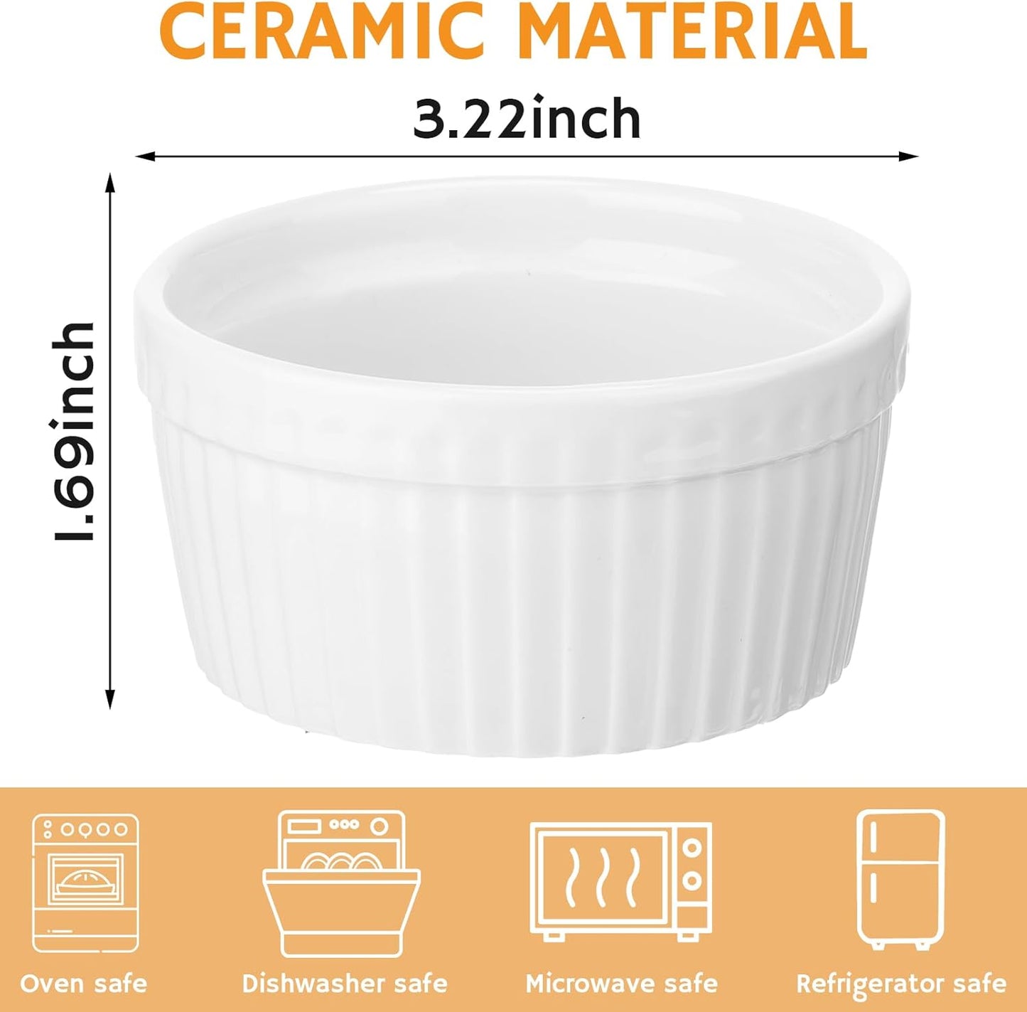 Treela 40 Pieces Ceramic Butter Warmers Set Included Butter Warmers Melter and 32 Tealight Candles for Chocolate Cheese Fondue Crab Lobster Microwave Oven Safe