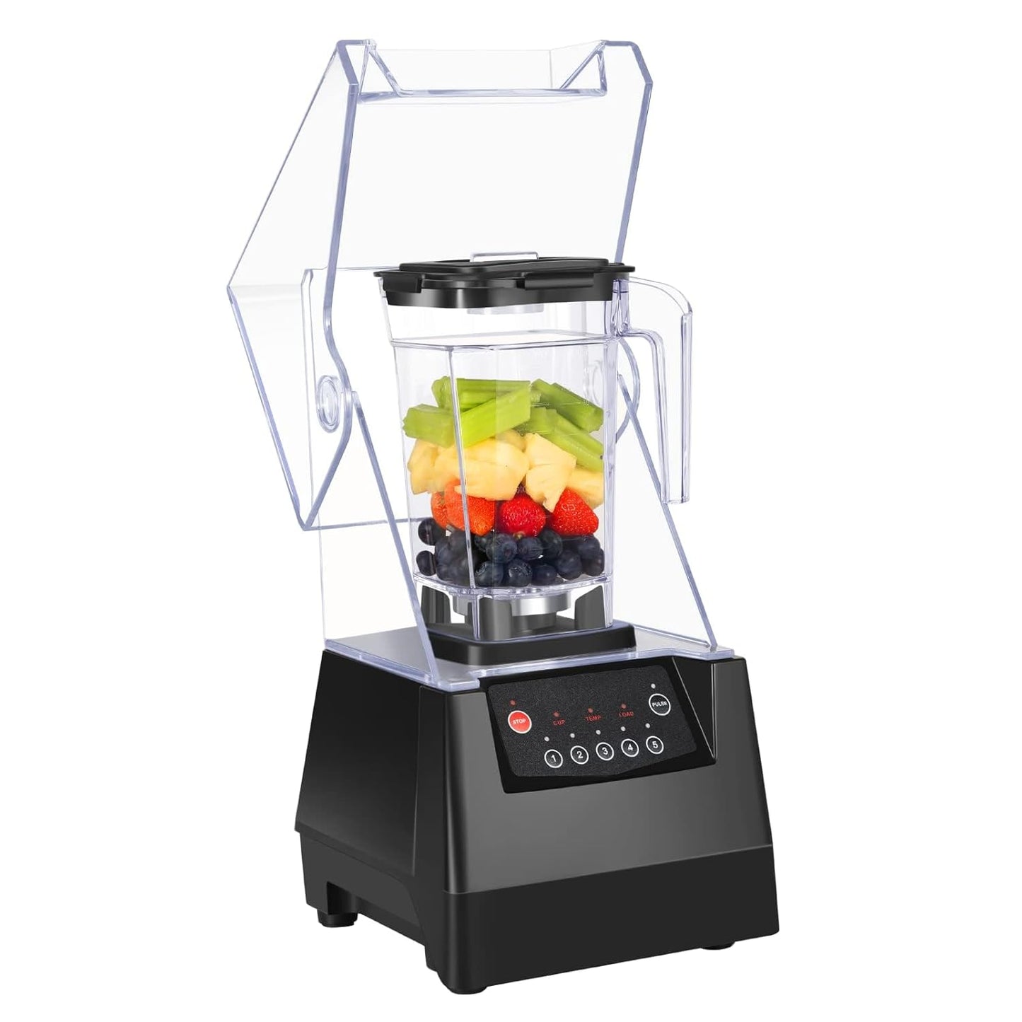 SYBO Commercial Professional Blender With Quiet Shield, Easy to Clean, Dishwasher safe, Heavy-Duty 1400W High-Speed 28000RPM, 48oz/1.5pt, for Juice, Ice Shakes, Smoothies, Frozen Dessert