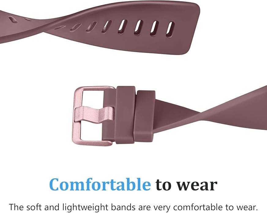 3 Pack Sport Bands Compatible with Fitbit Versa Bands, Classic Soft Sport Replacement Wristbands for Fitbit Versa 2 Smart Watch Women Men