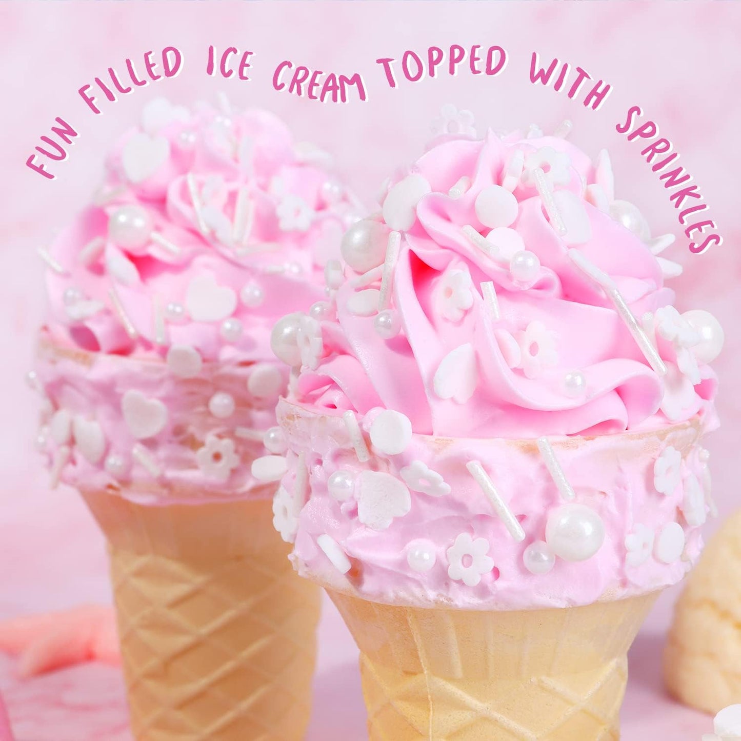 White Lovers Sprinkles for Cake Decorating 4.23ounce - Sugar Mix Contains Heart & Flowers Pearl Sprinkles for Cupcake Toppers, Ice Cream, Candy, Cookie Decorations - Wedding Party Supplies