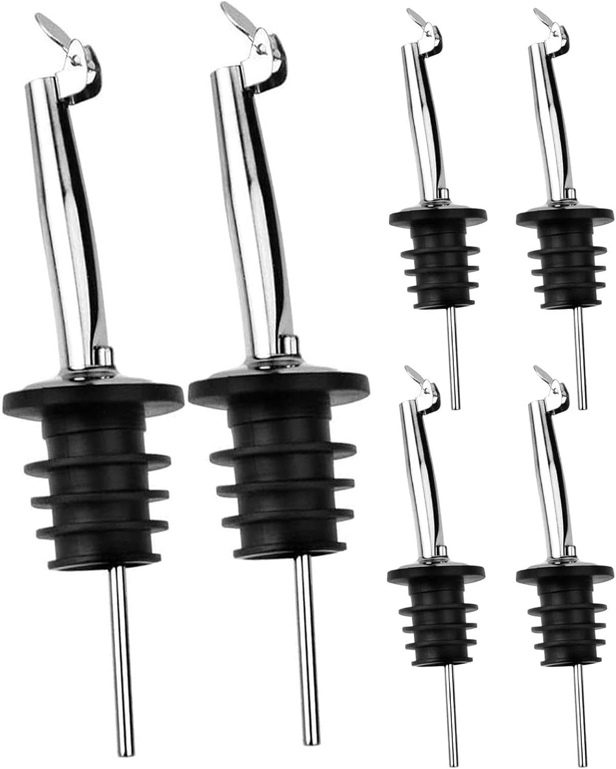 6 Pack Oil Spout with Flip Top, Olive Oil Dispenser Spout,Liquor Bottle Pourer Spouts for About 3/4" Bottle Mouth