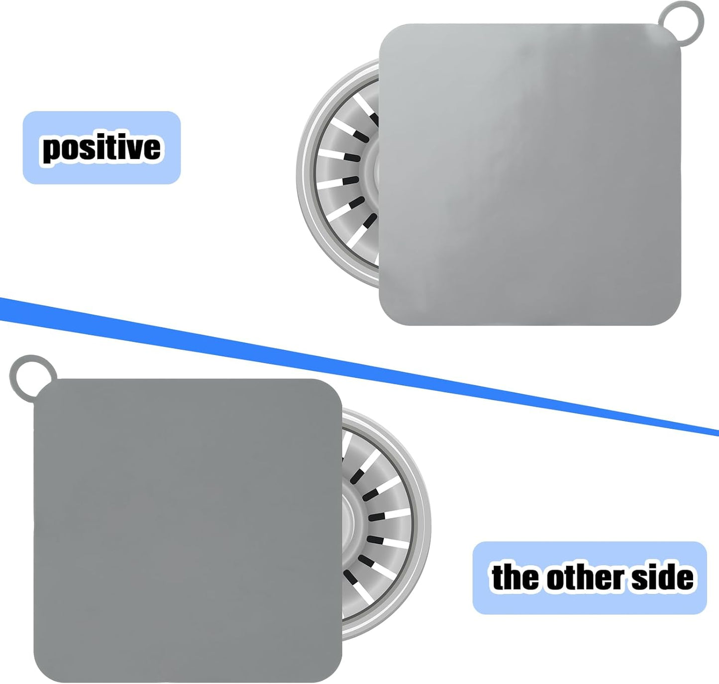 Yinkin 6 Pcs Drain Covers to Keep Bugs Out Silicone Shower Floor Tub Stoppers Bathtub Drain Stoppers Sewer Anti-Odor Mats Deodorizing Plugs for Bathroom(6 x 6 Inch,Square,White, Grey and Black)