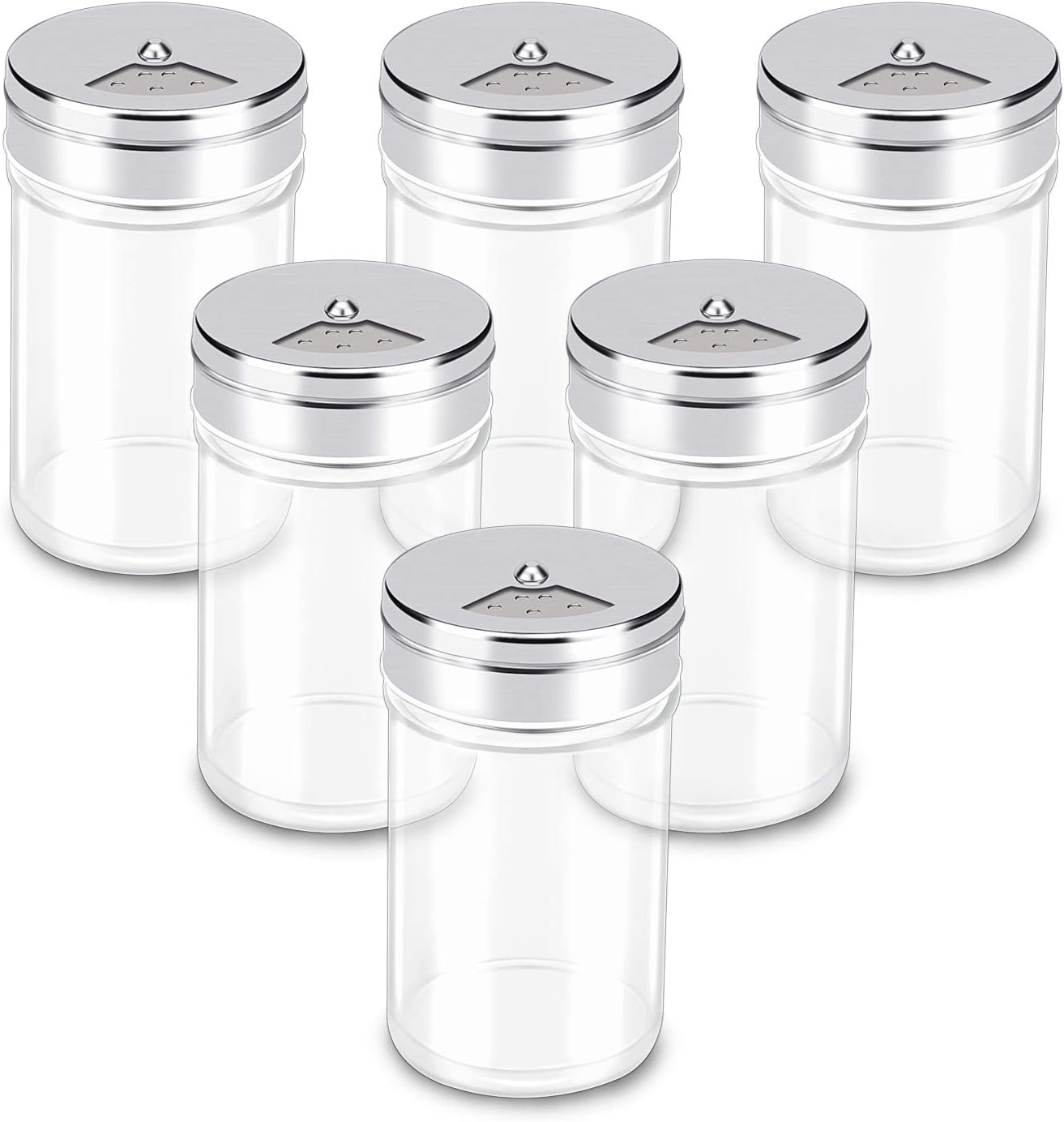 Segarty Spice Jars, 6 Pack 3 oz Spice Bottles with Shaker Lids, Glass Empty Storage Containers with Adjustable Stainless Steel Flow Top for Your Regularly Used Spices