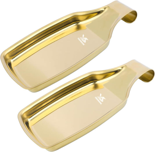 MSY BIGSUNNY Stainless Steel Utensil Tray Spoon Rest Holder for Stove Top, 2 Pack Stainless Steel Spoon Rest, Golden
