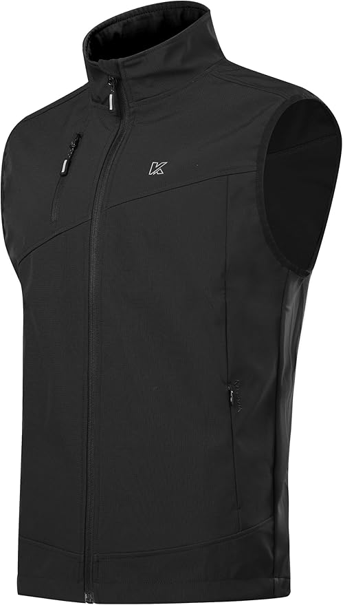 KUTOOK Men’s Softshell Sleeveless Jacket Winter Warm Fleece Outerwear Vests for Cycling Golf Hiking