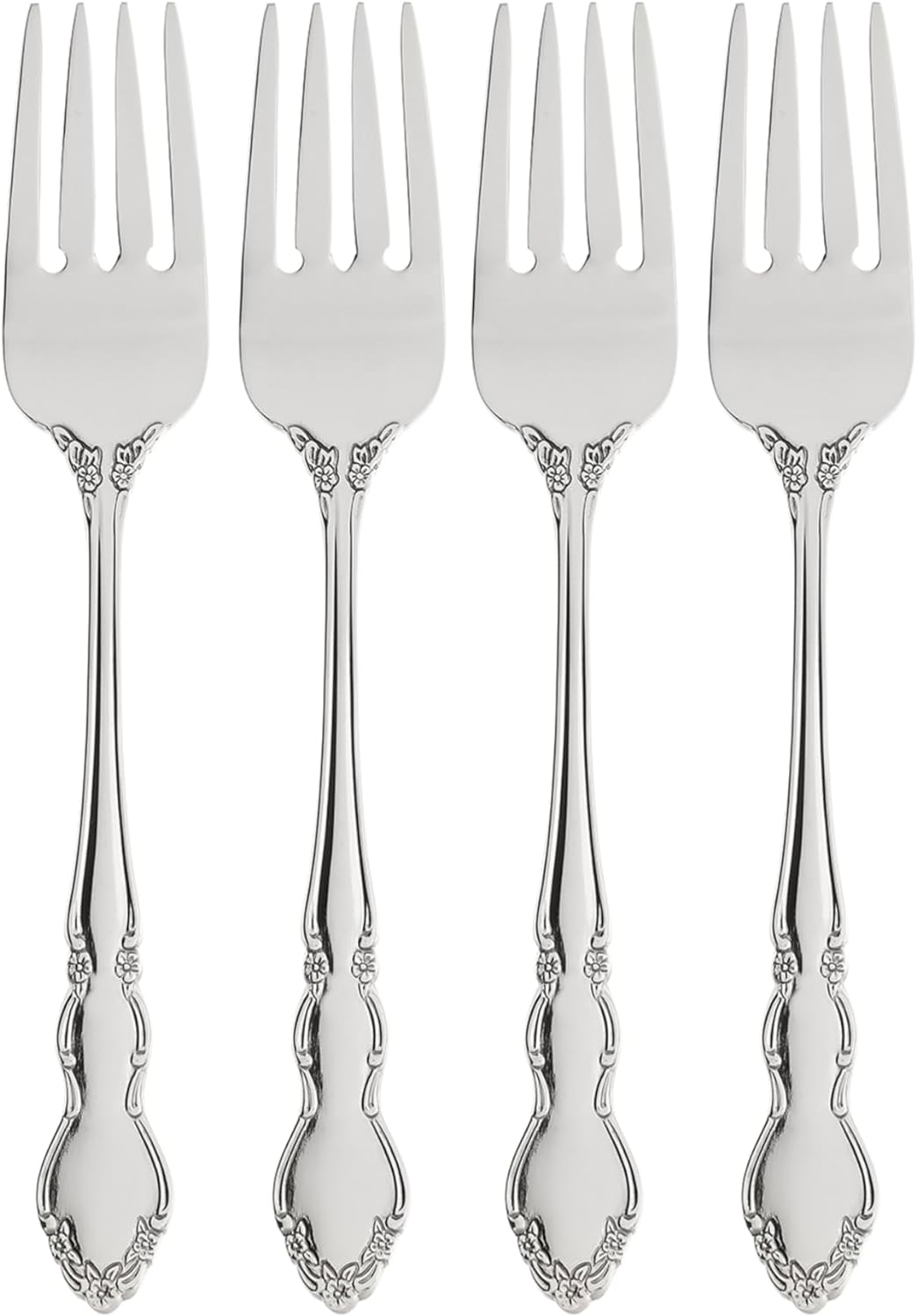 Oneida Dover Fine Flatware Salad Forks, Set of 4 , 18/10 Stainless Steel, Silverware Set, Dishwasher Safe