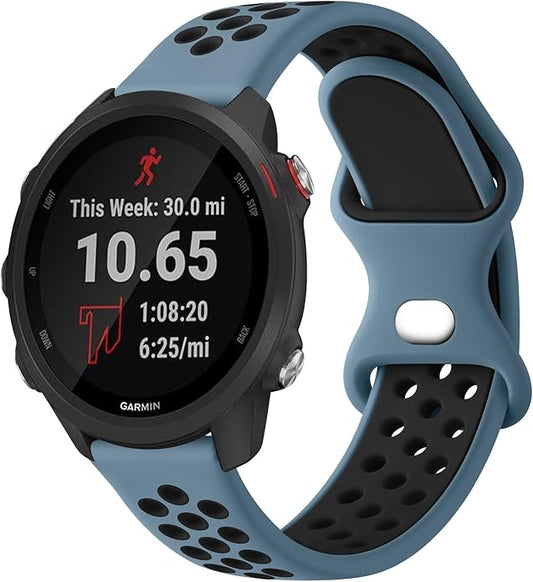 Meliya Bands Compatible with Garmin Forerunner 245/645 & 55/158 Band, 20mm Replacement Soft Silicone Sport Band for Garmin Forerunner 645/245 Music & 55/158 Smart Watch