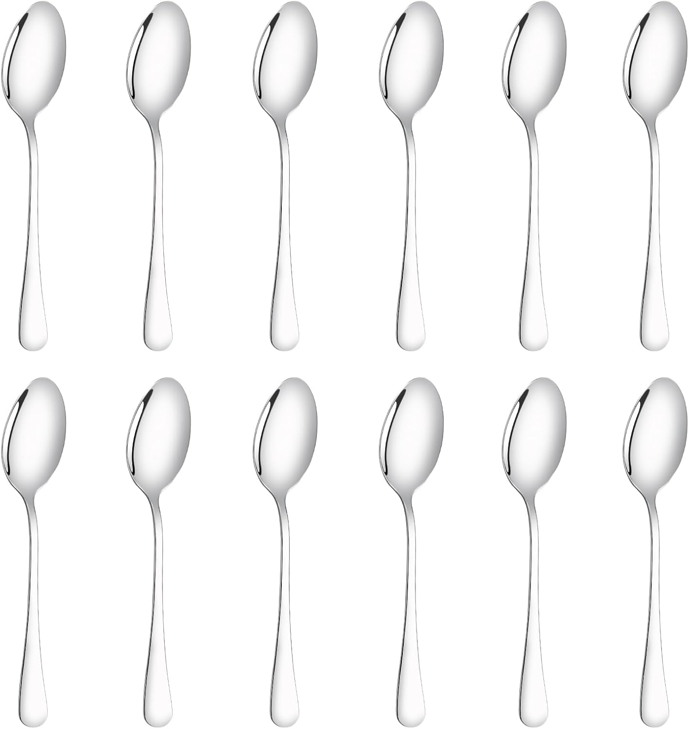 12 Pcs Dinner Spoons Set 7.32" Premium Food Grade Stainless Steel Spoons Mirror Finish & Dishwasher Safe,Use for Home,Restaurant