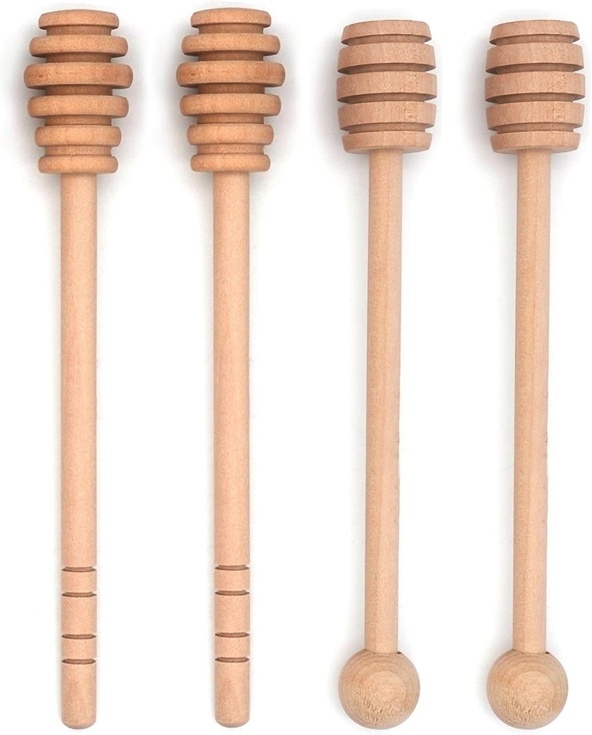 4PCS 6 inch Honey Dipper Sticks Honey Spoon, Wooden Honey Mixing Stirrer Honey Comb Stick, Honey Wand for Honey Jar Dispense Drizzle Honey Wedding Party