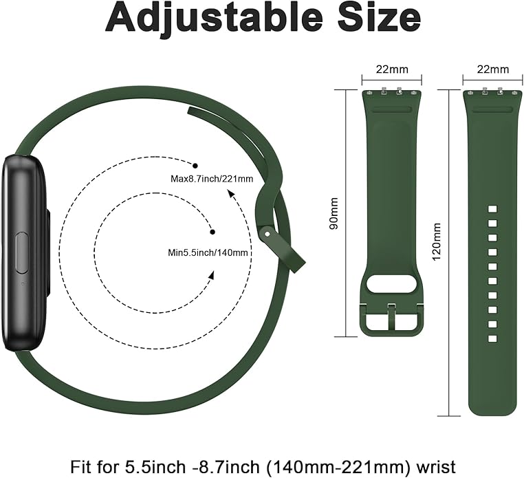 6 PACK Bands for Samsung Galaxy Fit 3 Band Women Men, Soft Silicone Sport Replacement Watch Strap Compatible with Galaxy Fit 3 SM-R390 Smartwatch Accessories