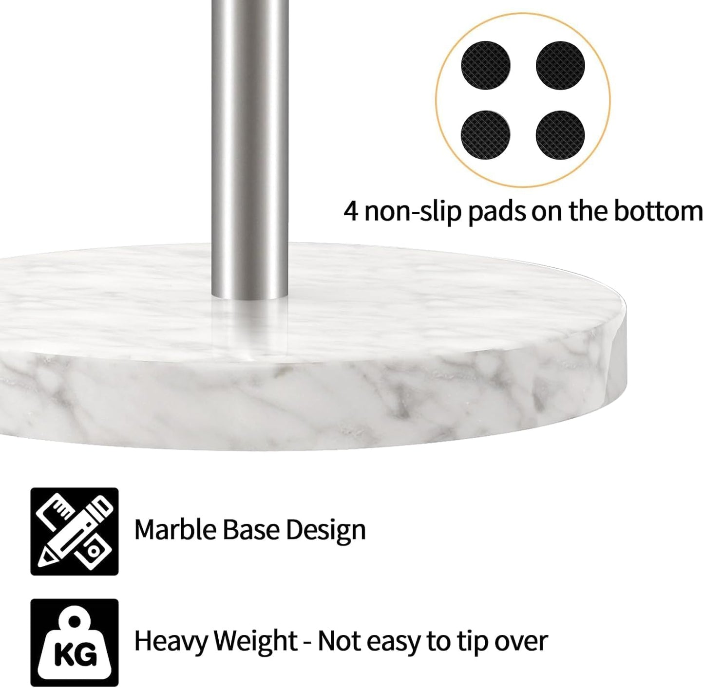 Pasta Drying Rack, 304 Stainless Steels Pasta Rack with Handle, Detachable Stand Noodles Drying Hanger for Homemade Fresh Spaghetti, Tagliatelle, Fettuccine, Marble Base